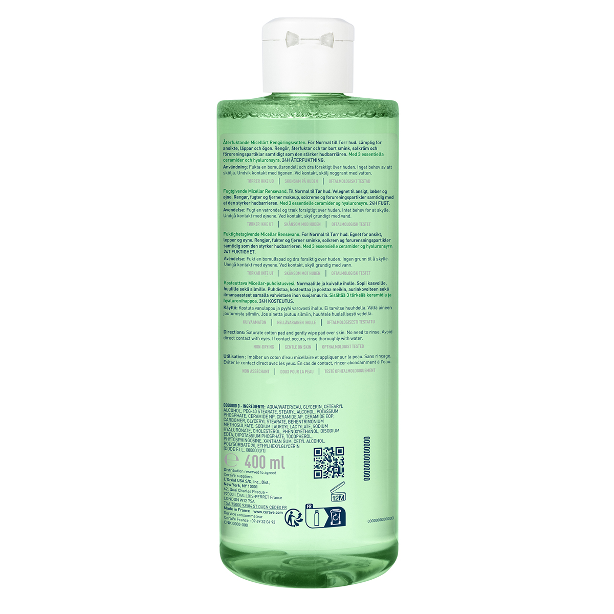 CeraVe vlažilna micelarna voda za normalno do suho kožo, 400 ml