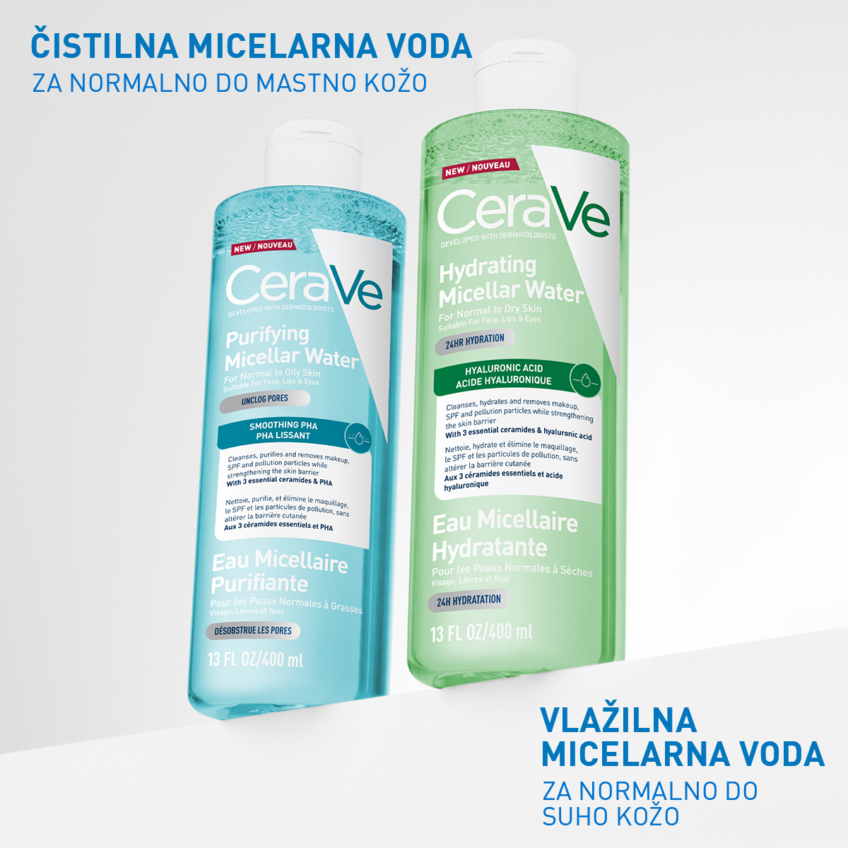 CeraVe vlažilna micelarna voda za normalno do suho kožo, 400 ml