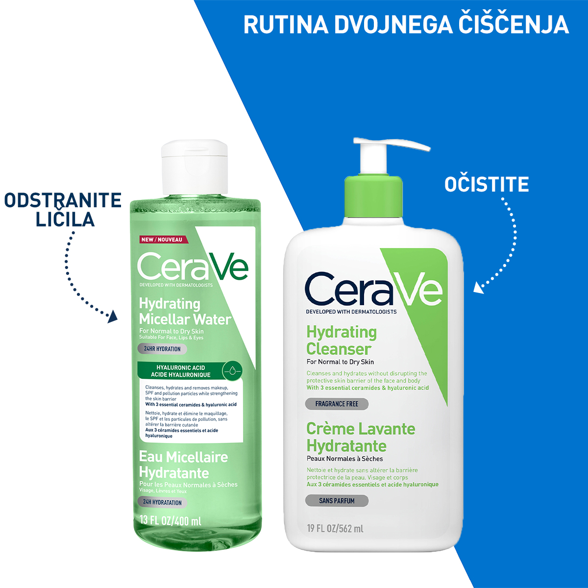 CeraVe vlažilna micelarna voda za normalno do suho kožo, 400 ml