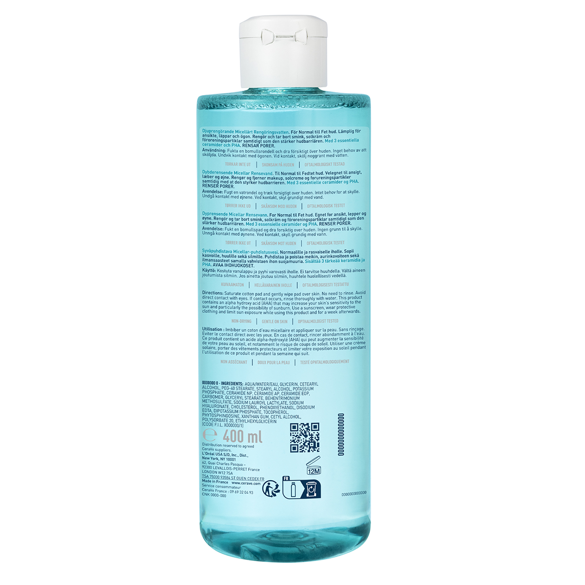 CeraVe čistilna micelarna voda za normalno do mastno kožo, 400 ml