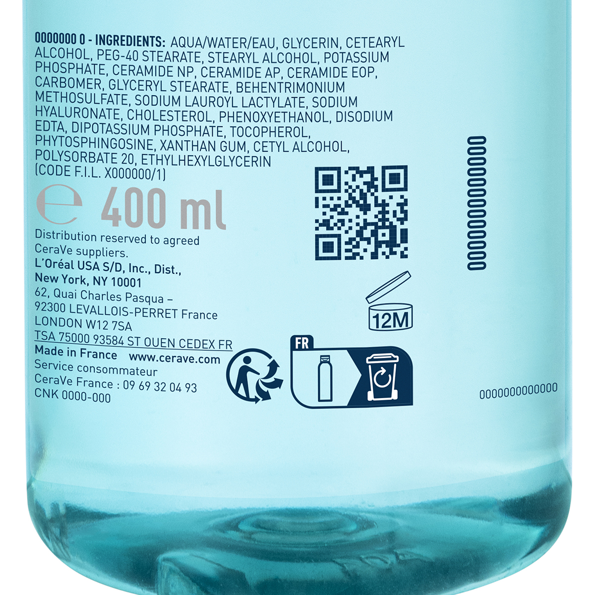 CeraVe čistilna micelarna voda za normalno do mastno kožo, 400 ml