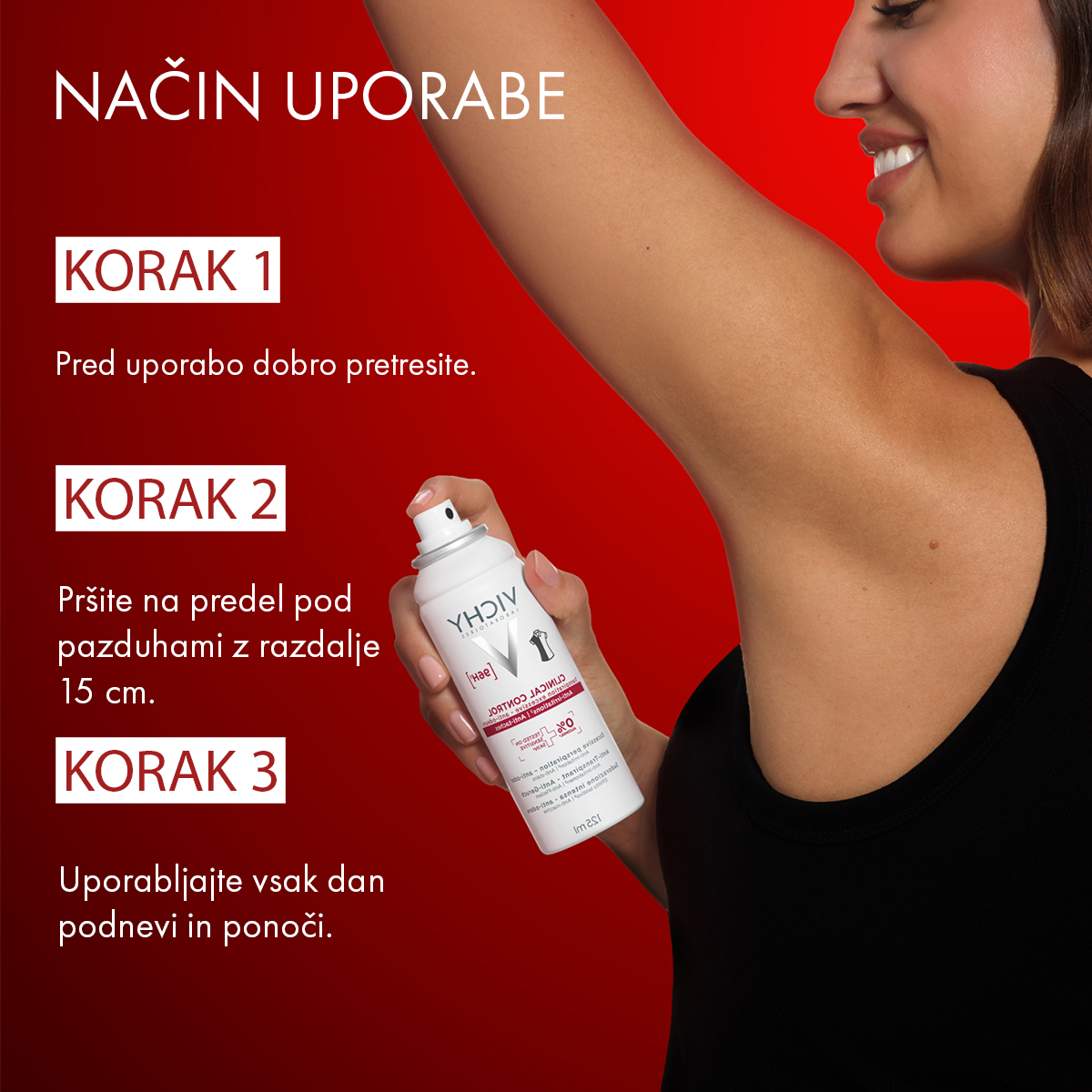 Vichy Deo Clinical Control dezodorant antiperspirant proti potenju 96h sprej, 125 ml