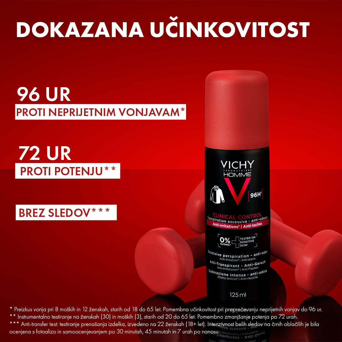 Vichy Deo Homme Clinical Control dezodorant antiperspirant proti potenju 96h sprej, 125 ml