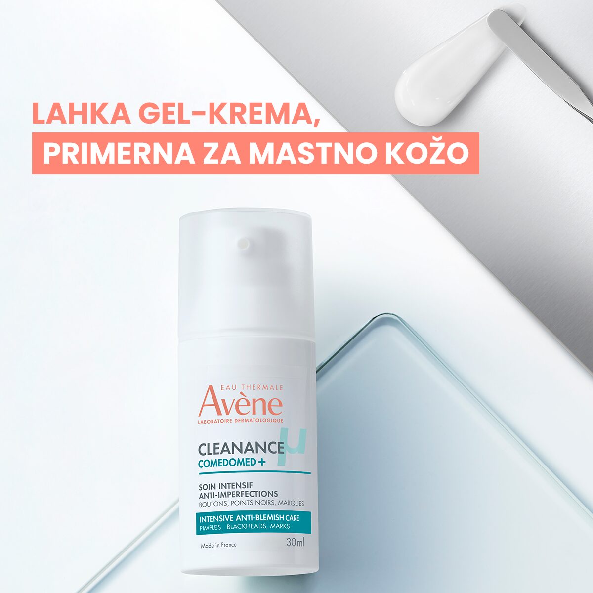 Avène Cleanance Comedomed+ intenzivna nega proti nepravilnostim, 30 ml
