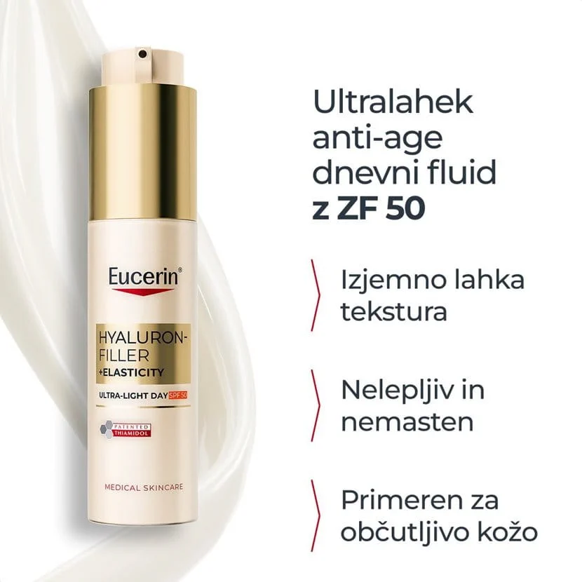 Eucerin Hyaluron-Filler + Elasticity ultralahki dnevni fluid ZF 50, 50 ml