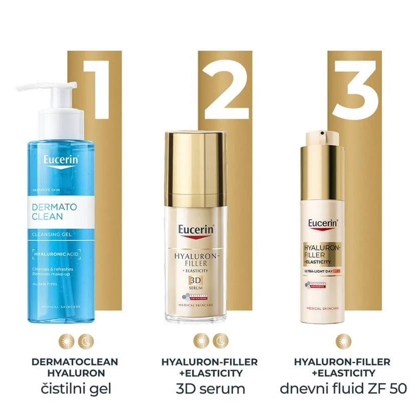 Eucerin Hyaluron-Filler + Elasticity ultralahki dnevni fluid ZF 50, 50 ml