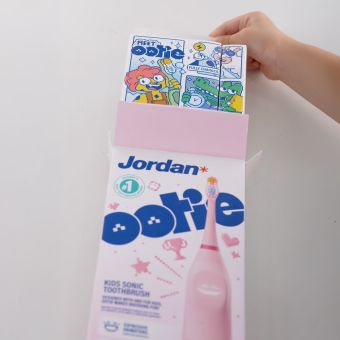 Jordan Ootie sonična zobna ščetka za otroke 3–12 let, roza, 1 ščetka