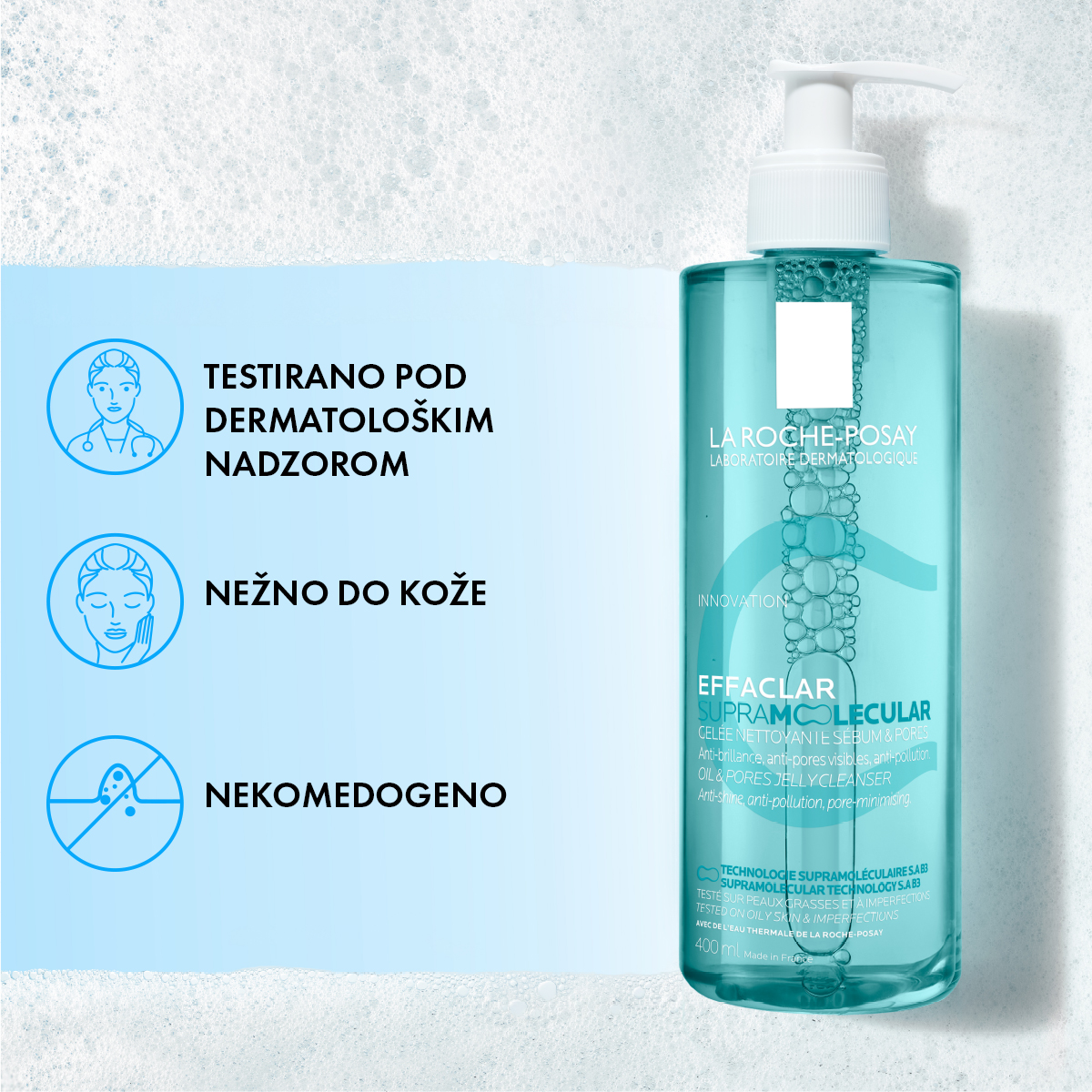 Effaclar Supramolecular čistilni gel za obraz – La Roche-Posay, 400 ml