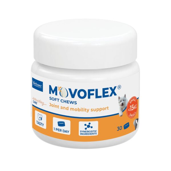 Movoflex S mehke žvečilke za podporo sklepom in gibljivosti za pse do 15 kg, 30 žvečilk