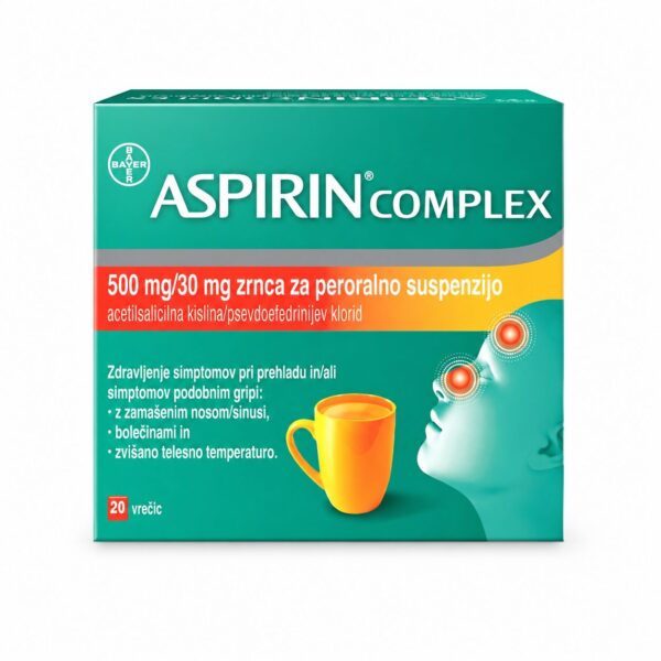 Aspirin Complex 500 mg/30 mg zrnca za peroralno suspenzijo, 20 vrečk