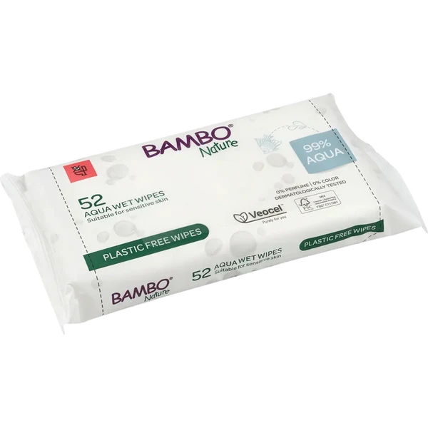 Bambo Nature Aqua vlažni čistilni robčki, 52 robčkov