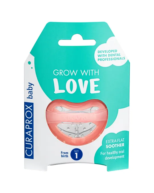 Curaprox Baby duda, velikost 1 (1–2,5 leta) – koralna, 1 duda
