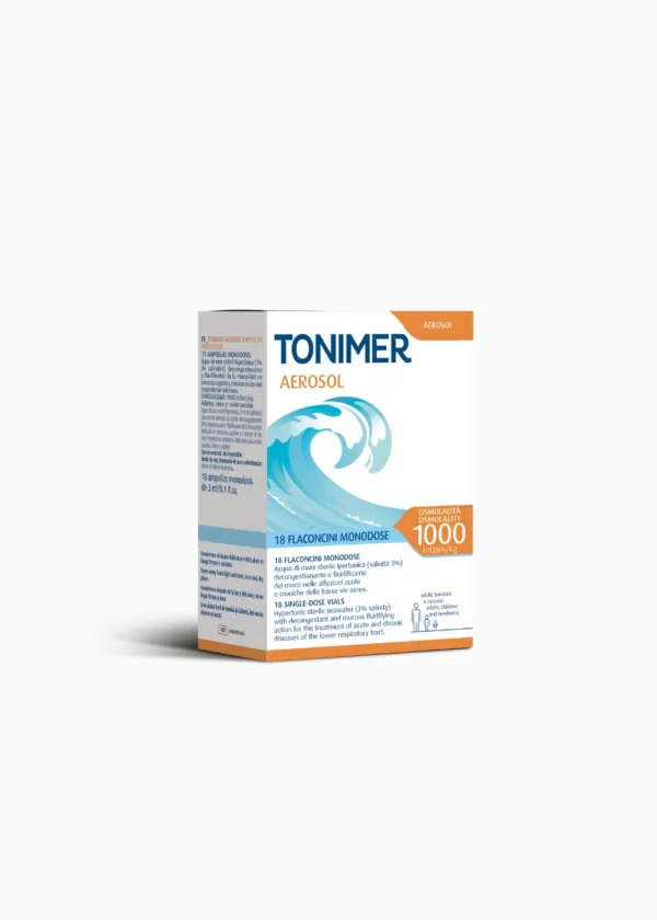 Tonimer Lab Aerosol sterilna hipertonična raztopina morske vode za inhalacijo, 18 × 3 ml