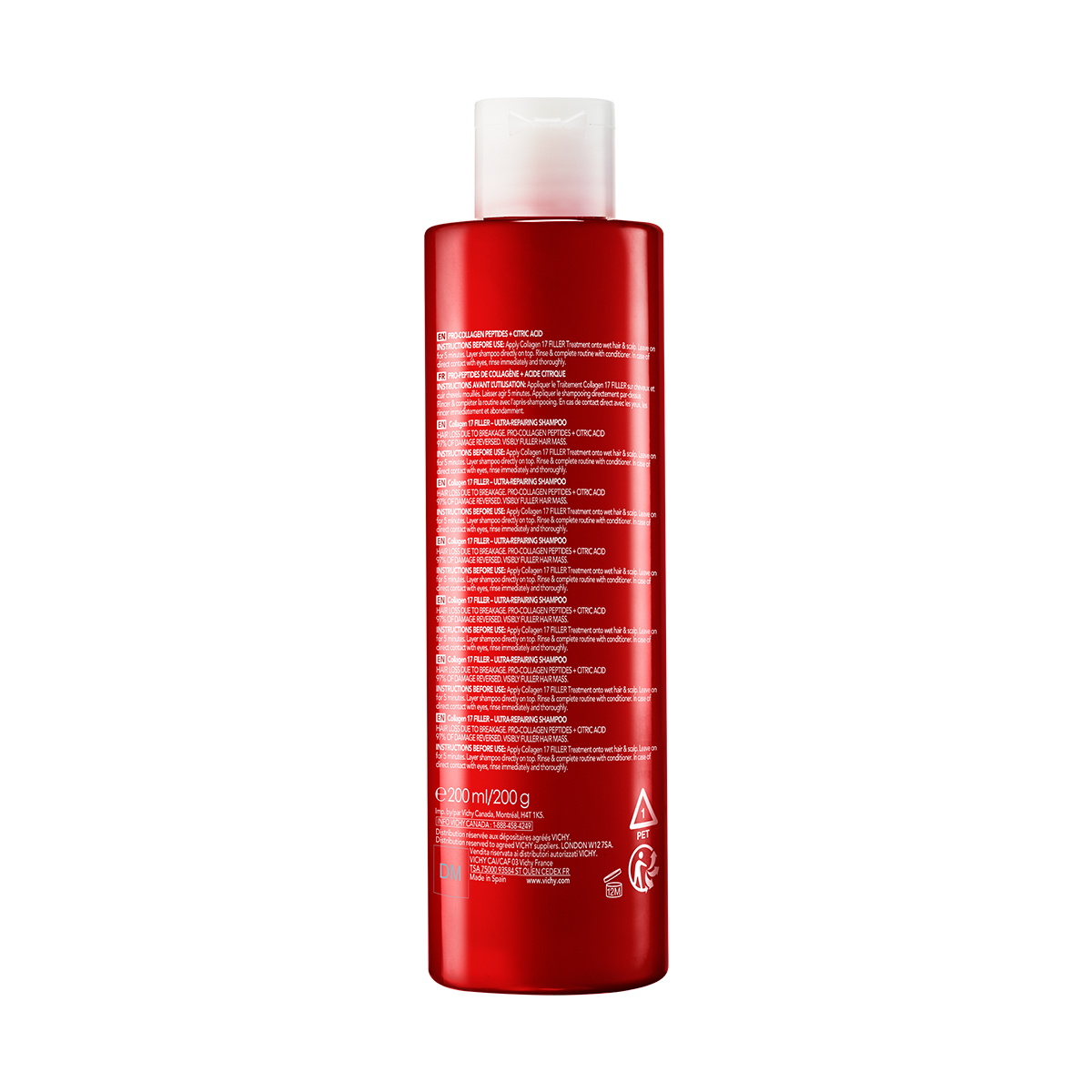 Vichy Dercos Collagen 17 Filler ultraobnovitveni šampon, 200 ml