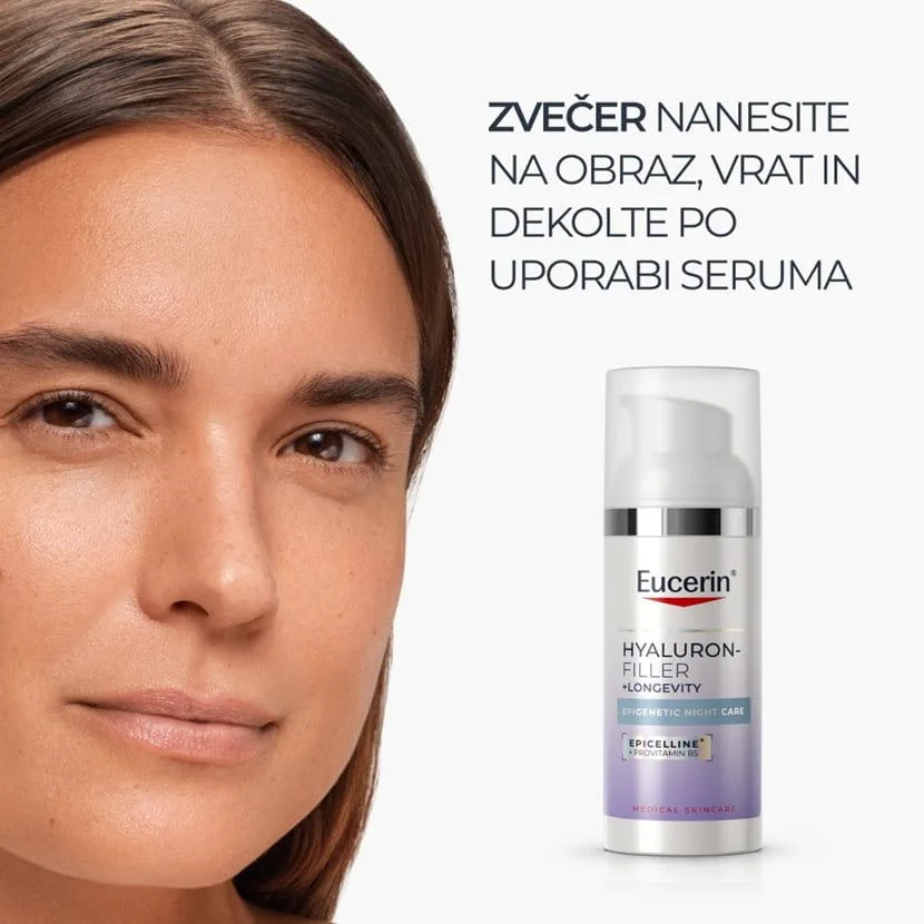 Eucerin Hyaluron-Filler + Longevity Epigenetic nočna krema, 50 ml