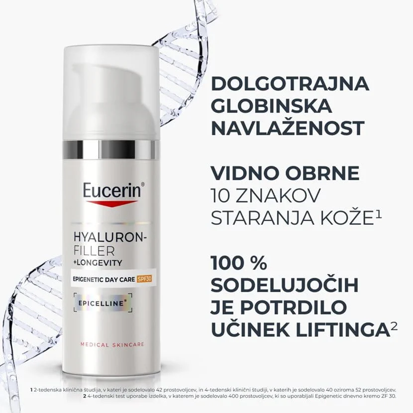 Eucerin Hyaluron-Filler + Longevity Epigenetic dnevna krema ZF 30, 50 ml