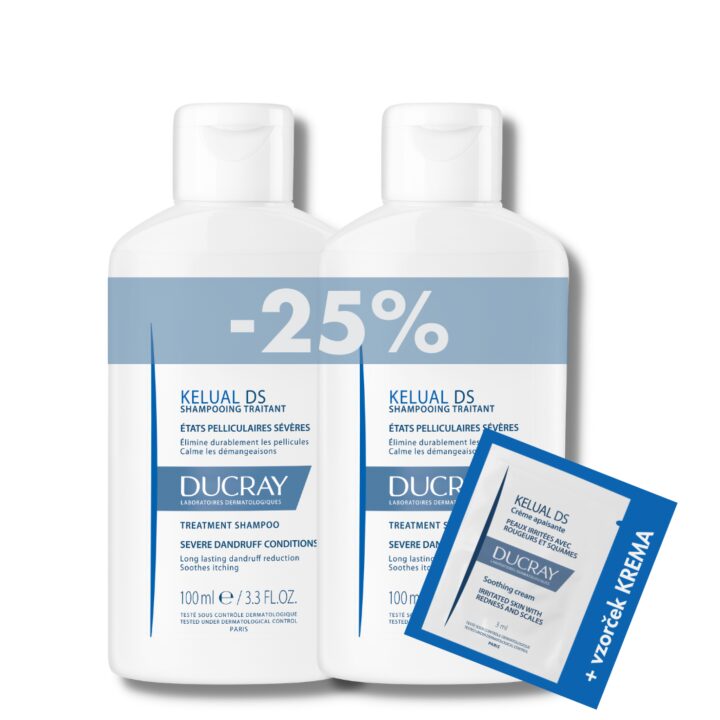 Ducray Kelual DS tretma šampon za lase proti prhljaju, 2 x 100 ml