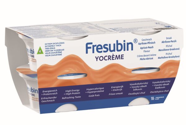 Fresubin YOcrème – okus marelica-breskev, 4 × 125 g