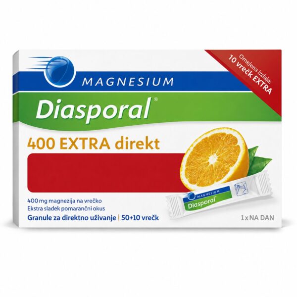 Magnesium-Diasporal 400 Extra Direkt granule za direktno zaužitje, 60 vrečk
