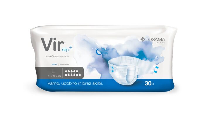 Vir Slip+ Night Large nočne hlačne predloge, 30 predlog