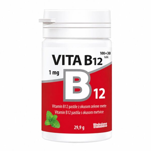 Vitabalans Vitamin B12 1 mg žvečljive tablete, 130 tablet