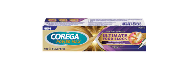 Corega Ultimate Food Block pričvrstilna krema za zobne proteze, 40 g