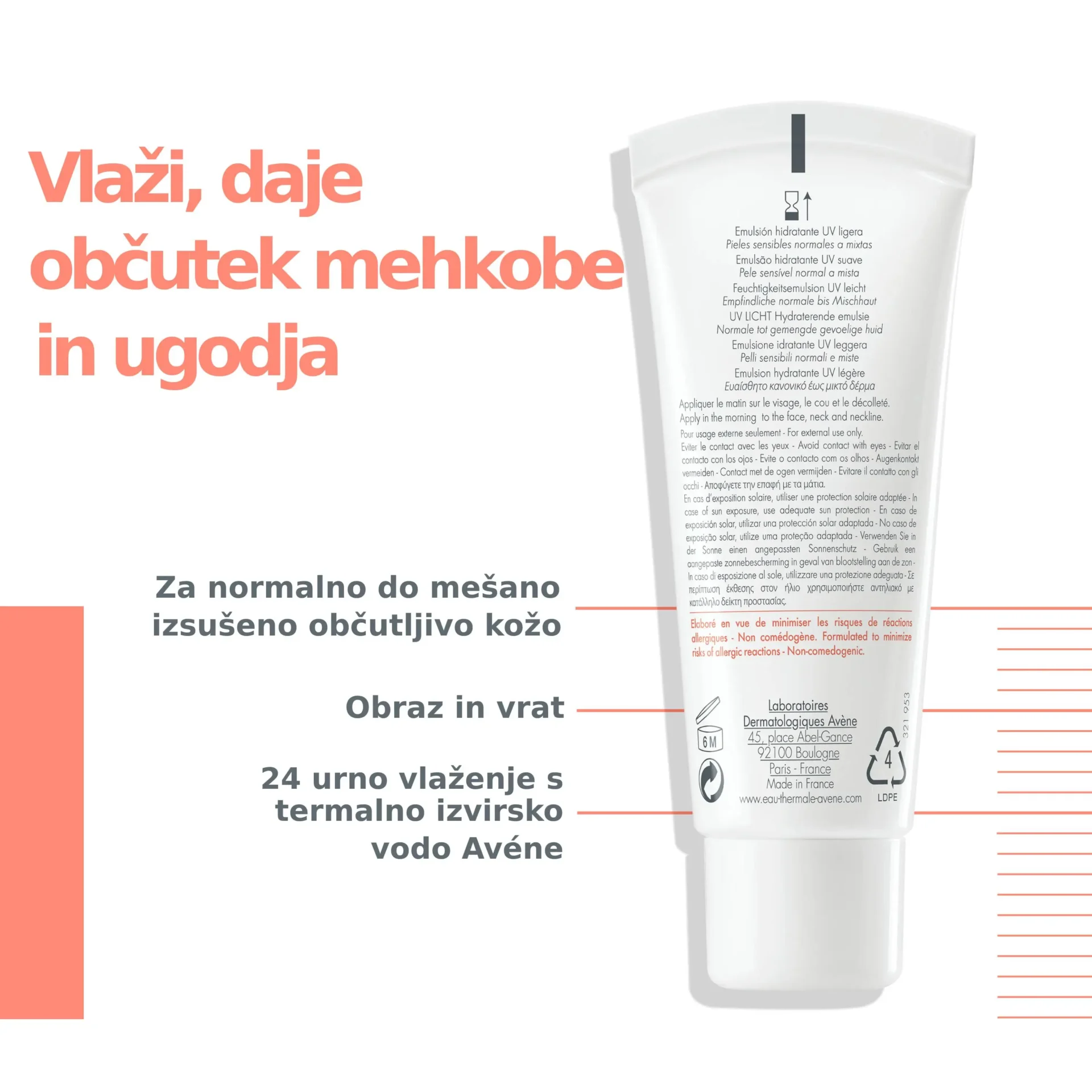 Avène Hydrance Light vlažilna krema ZF 30, 40 ml