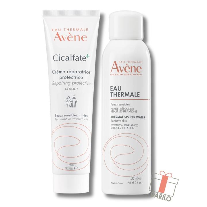 Avène Cicalfate+ paket za nego kože, krema 100 ml + termalna voda 150 ml