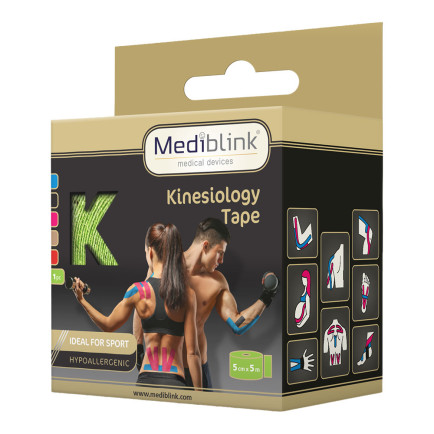 Mediblink M135 kineziološki trak – zelen (5 cm x 5 m), 1 trak