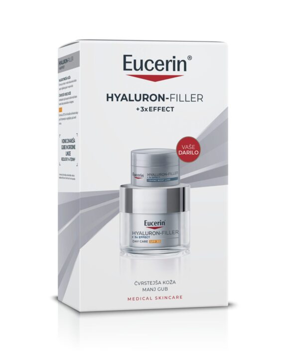 Eucerin Hyaluron-Filler + 3x Effect novoletni set, dnevna krema ZF 30, 50 ml + nočna krema 20 ml