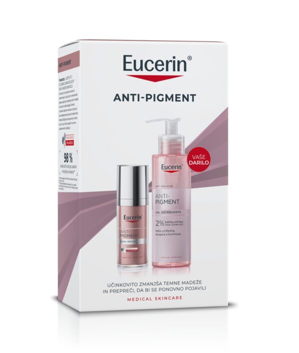 Eucerin Anti-Pigment novoletni set, dvojni serum 30 ml + čistilni gel 200 ml