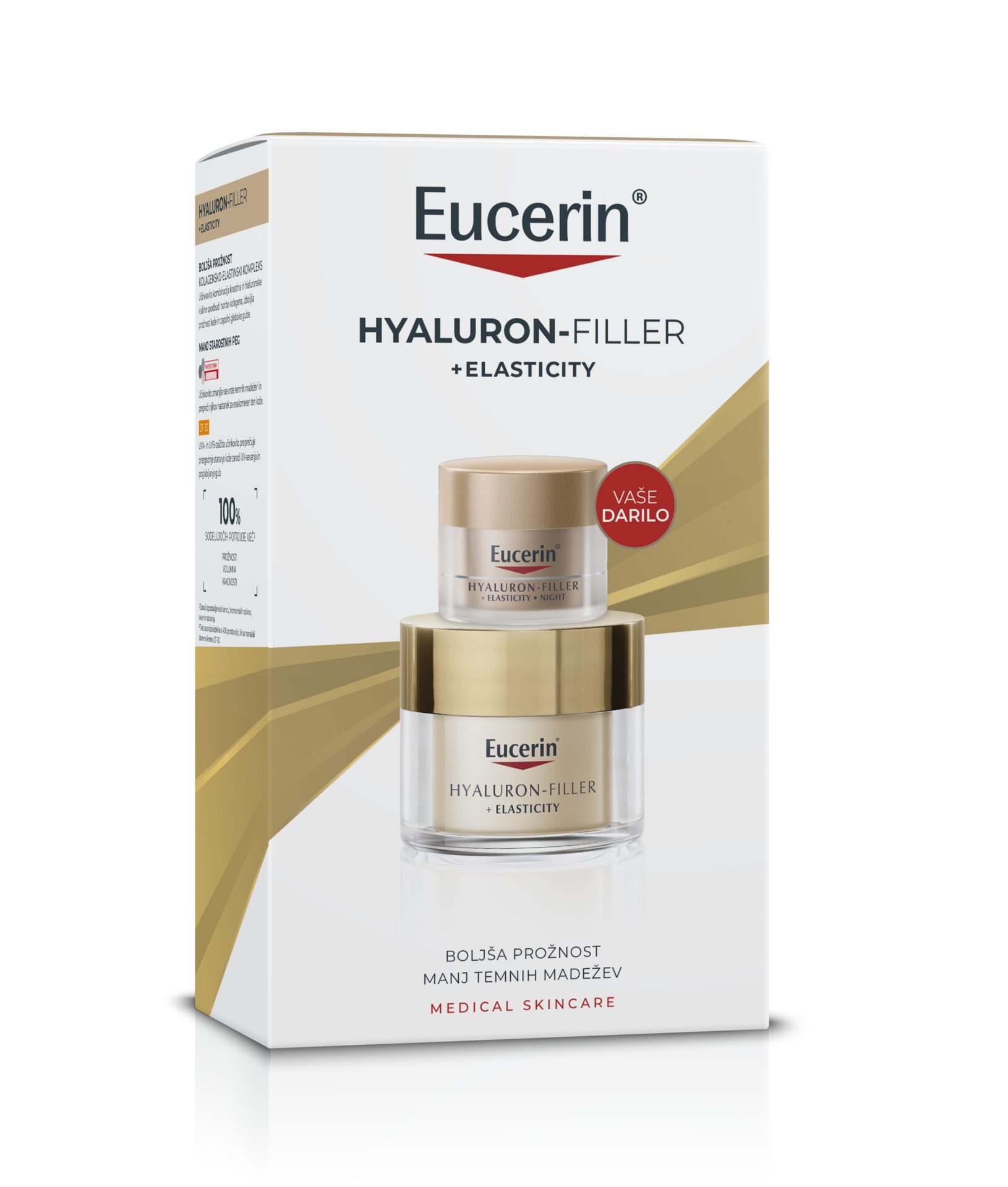 Eucerin Hyaluron-Filler + Elasticity novoletni set, dnevna krema ZF 30, 50 ml + nočna krema 20 ml