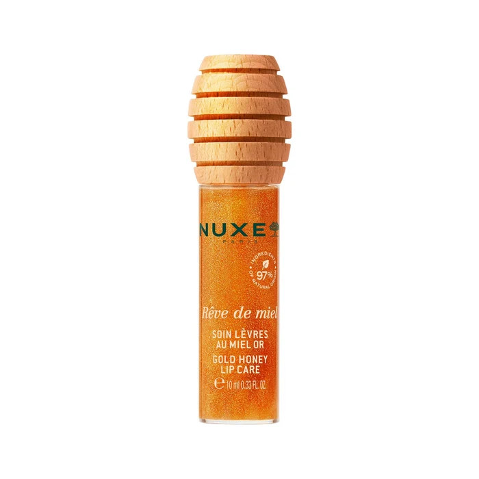Nuxe Rêve de Miel medena nega za ustnice z bleščicami, 10 ml